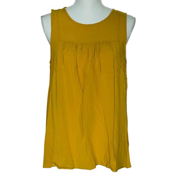 LOFT Tops - LOFT Women's Pleated Yoke Tank Top Blouse in Yellow-Size M‎